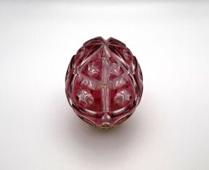 Uovo Fabergé in cristallo colorato rosso piccolo - Gioielleria De Vitis Sabaudia